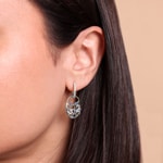 Drop Earrings 750/18 K White Gold with Sapphires & Diamonds 0.23 ct - OR-73809-SAF-WG