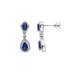 Ohrhänger 750/18 K Weissgold mit Saphiren & Diamanten 0.25 ct