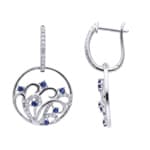 Ohrhänger 750/18 K Weissgold mit Saphiren & Diamanten 0.29 ct