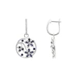 Ohrhänger 750/18 K Weissgold mit Saphiren & Diamanten 0.37 ct