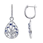 Ohrhänger 750/18 K Weissgold mit Saphiren & Diamanten 0.50 ct