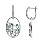 Ohrhänger 750/18 K Weissgold mit Smaragden & Diamanten 0.23 ct