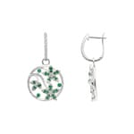 Ohrhänger 750/18 K Weissgold mit Smaragden & Diamanten 0.37 ct