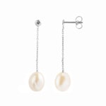 Ohrhänger 750/18 K Weissgold mit Süsswasserzuchtperle Ø 7mm
