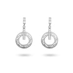 Boucle d'oreilles pendantes or gris 750/18 ct avec zircones - EB0370-02