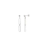 Boucle d'oreilles pendantes or gris 750/18 ct avec zircones