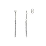 Drop Earrings 750/18 K White Gold with Cubic Zirconia