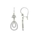 Boucle d'oreilles pendantes or gris 750/18 ct avec zircones - EG0009-03