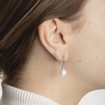 Boucle d'oreilles pendantes or gris 750/18 ct, Perle de culture d'eau douce - 1262.02600/0001