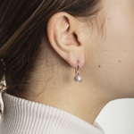 Drop Earrings 750/18 K White Gold, Freshwater Pearl - 1268.02341/0001