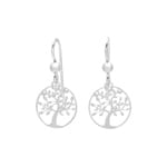 Drop Earrings 925 Silver rhodium-plated Tree of Life