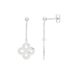 Boucles d'oreilles pendantes Argent 925 rhodié, Doulbe Infinity - 335686