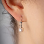 Ohrhänger 925 Silber rhodiniert mit Süsswasserzuchtperle Ø 7mm - 335504