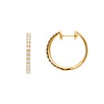 Hoop Earrings 750/18 K Yellow Gold with Diamonds 0.52 ct H/Si