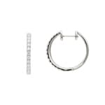 Hoop Earrings 750/18 K White Gold with Diamonds 0.52 ct H/Si