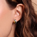 Boucles d'oreilles or bicolore 750/18 ct electroformée - 9545JG