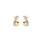 Earrings 750/18 K Yellow and White Gold with Diamonds 0.01ct. H/p1 - 2.090.33