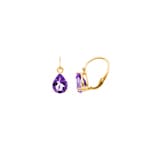 Boucle d'oreilles or jaune 750/18 ct avec améthyste