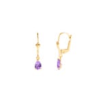 Ohrringe 750/18 K Gelbgold mit Amethyst Tropfen