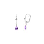 Ohrringe 750/18 K Weissgold mit Amethyst Tropfen