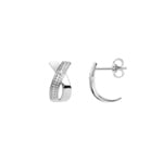 Earrings 750/18 K White Gold with Diamonds 0.01ct. H/p1