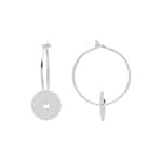 Earrings 925 Silver rhodium-plated Ø 20mm