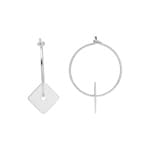Earrings 925 Silver rhodium-plated Ø 20mm