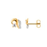 Clous d'oreilles or jaune 375/9 ct bicolore avec zircones