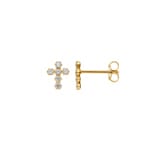 Ohrstecker 375/9 K Gelbgold Kreuz mit Zirkonia