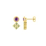 Ohrstecker 375/9 K Gelbgold mit Amethysten & Peridoten