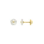Ohrstecker 375/9 K Gelbgold mit Blume aus Perlmutt