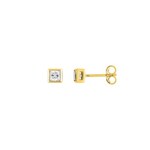 Stud Earrings 375/9 K Yellow Gold with square Cubic Zirconia - 297229.Z0