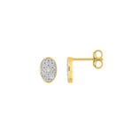 Clous d'oreilles or jaune 375/9 ct avec zircones pavé