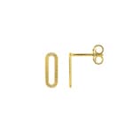 Clous d'oreilles or jaune 375/9 ct ovale