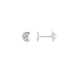 Ohrstecker 375/9 K Weissgold Mond mit Zirkonia