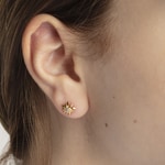 Stud Earrings 750/18 K Two-tone Gold Edelweiss - 1563.02155/0007