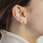 Stud Earrings 750/18 K Two-tone Gold Football - 1563.02050/0008