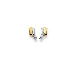Clous d'oreilles or bicolore 750/18 ct avec zircones - 1562.03031/0001