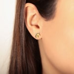 Clous d'oreilles or bicolore 750/18 ct Licorne - 199472.6