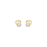 Stud Earrings 750/18 K Yellow and White Gold with Diamonds 0.01ct. H/p1 - RZ224BB4