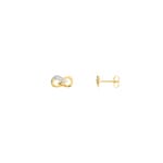 Ohrstecker 750/18 K Gelb-/Weissgold mit Diamanten 0.01ct. H/p1