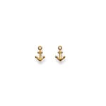 Clous d'oreilles or jaune 750/18 ct, Ancre