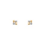 Stud Earrings 750/18 K Yellow Gold Two-tone - 8305