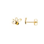 Stud Earrings 750/18 K Yellow Gold, Bees