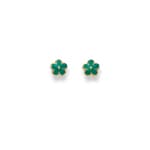 Clous d'oreilles or jaune 750/18 ct, Fleur - 1163.03684/0001