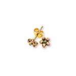 Clous d'oreilles or jaune 750/18 ct, Fleur