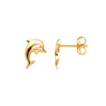 Clous d'oreilles or jaune 750/18 ct, Dauphin