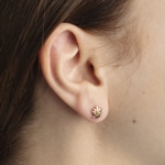 Stud Earrings 750/18 K Yellow Gold Edelweiss - 1163.02155/0003