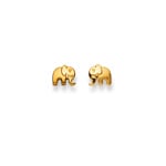 Clous d'oreilles or jaune 750/18 ct, Éléphant