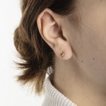 Stud Earrings 750/18 K Yellow Gold Heart - 1163.03489/0002